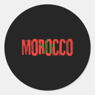 Sticker Rond Maillot de football Maroc drapeau marocain pour ho