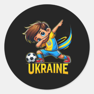 Sticker Rond Maillot de football pour enfants Dabbing Ukraina a