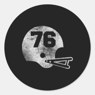 Sticker Rond Maillot de football vintage numéro 76 numéro de jo