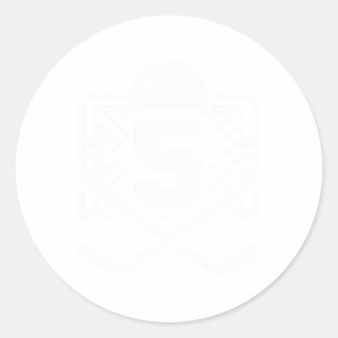Sticker Rond Maillot de hockey numéro 5 Drôle de joueur de hock