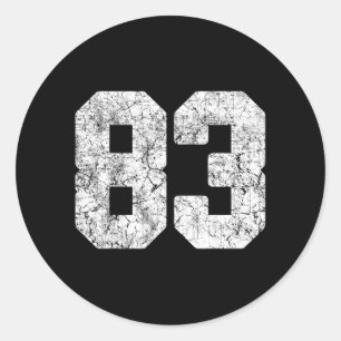 Sticker Rond Maillot de joueur blanc en détresse Numéro 83 Unif