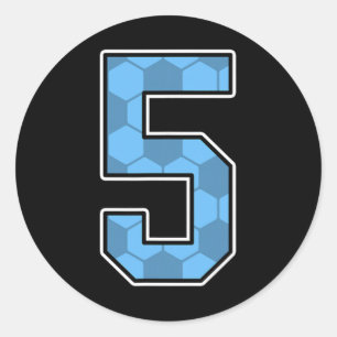 Sticker Rond Maillot de joueur de football à motif bleu numéro