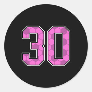 Sticker Rond Maillot de joueur de football rose motif numéro 30