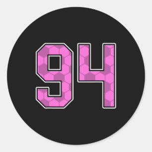 Sticker Rond Maillot de joueur de football rose motif numéro 94