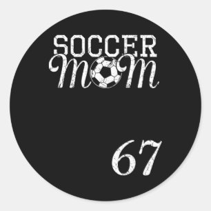 Sticker Rond Maillot de Maman de Foot Numéro 67 Joueur Favori #