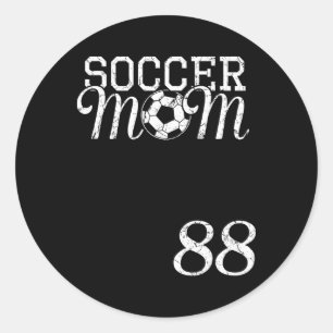 Sticker Rond Maillot de Maman de Foot Numéro 88 Joueur Favori #