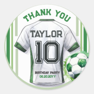Sticker Rond Maillot de sport de football vert pour garçon Enfa