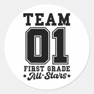 Sticker Rond Maillot de sport de retour à l'école pour les étoi