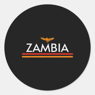 Sticker Rond Maillot de style athlétique drapeau zambie 