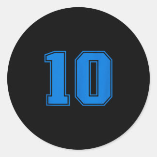 Sticker Rond Maillot d'équipe sportive bleue numéro #10 sans ma