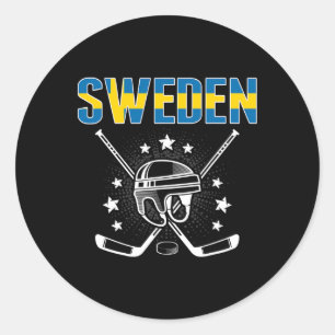 Sticker Rond Maillot des Amoureux de Hockey sur Glace de Suède