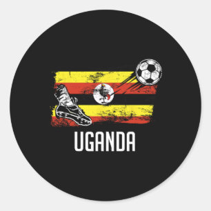 Sticker Rond Maillot Drapeau Ouganda Équipe De Football Ouganda