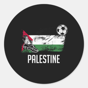 Sticker Rond Maillot Drapeau Palestine Équipe Football Palestin