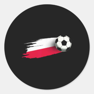 Sticker Rond Maillot drapeau Pologne Équipe de football polonai