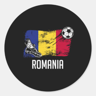Sticker Rond Maillot Drapeau Roumanie Équipe de Football Roumai