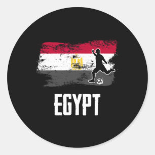 Sticker Rond Maillot du drapeau de l'Égypte Équipe de football 