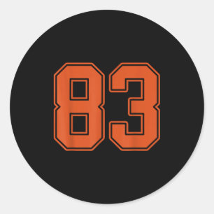 Sticker Rond Maillot Joueur Uniforme #83 Couleur Orange Brûlé N