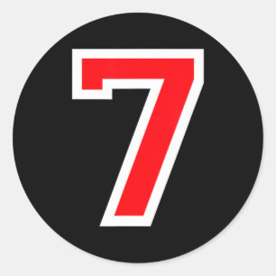 Sticker Rond maillot uniforme universitaire de sport rouge #7 n