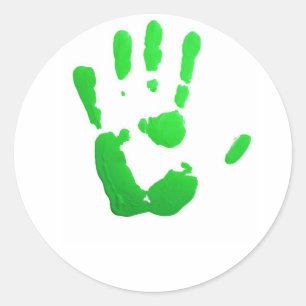 Sticker Rond Main-copie verte