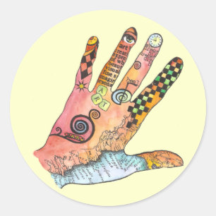 Sticker Rond Main de guérison