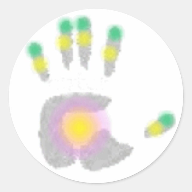 Sticker Rond Main de guérison (Devant)