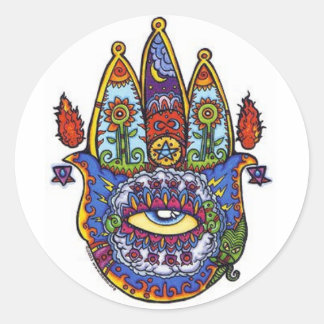 Sticker Rond main de hamsa.