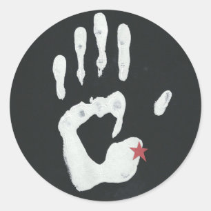 Sticker Rond Main Detroit Michigan