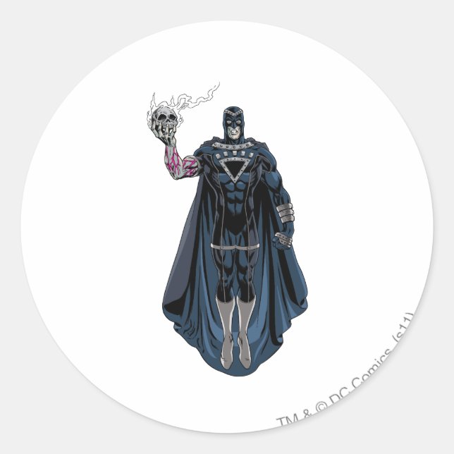 Sticker Rond Main noire avec crâne 1 (Devant)