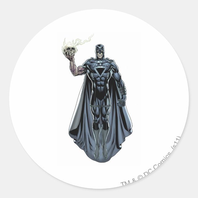 Sticker Rond Main noire avec crâne 2 (Devant)