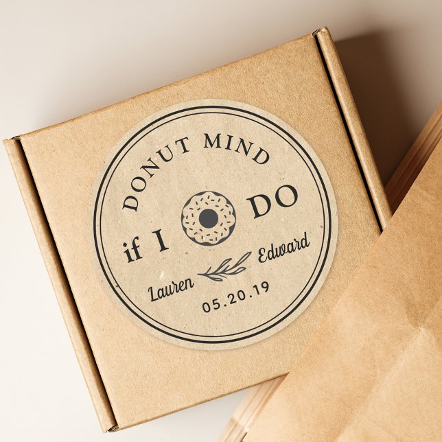 Sticker Rond Main Rustique Tirée Esprit Donut Si Je Fais Mariag (Créateur téléchargé)