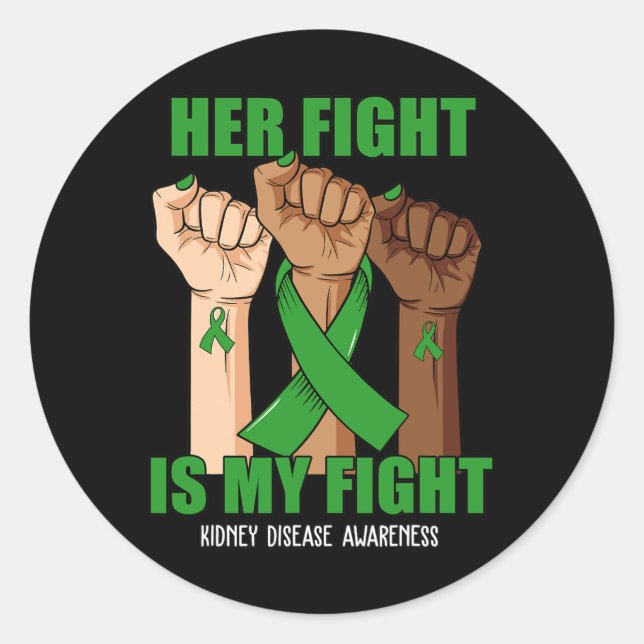 Sticker Rond Main Son Combat Est Mon Combat Des Défenseurs De M (Devant)