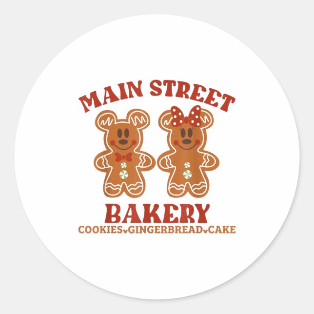 Sticker Rond Main Street Bakery Cookies Gingerbread Cake Christ (Devant)