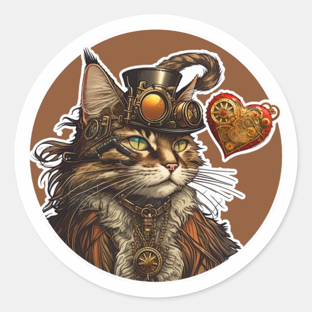 Sticker Rond Maine Coon (Devant)