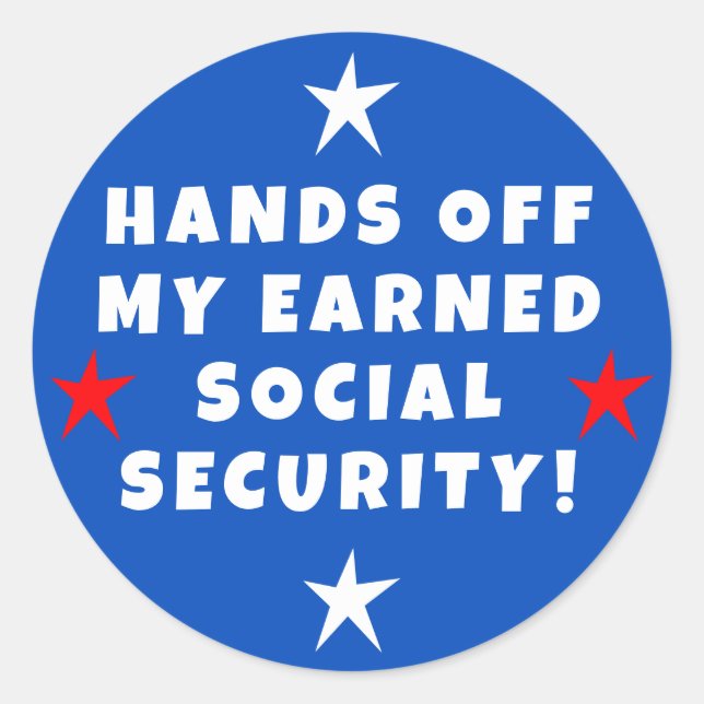 Sticker Rond Mains de ma sécurité sociale (Devant)