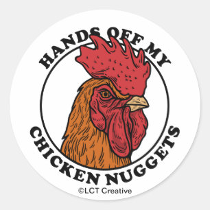 Sticker Rond Mains De Mes Nuggets De Poulet