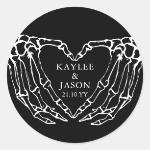 Sticker Rond Mains de squelette tombent couples douche jusqu'à 