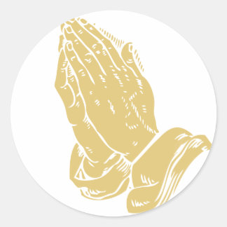 Sticker Rond Mains en prière