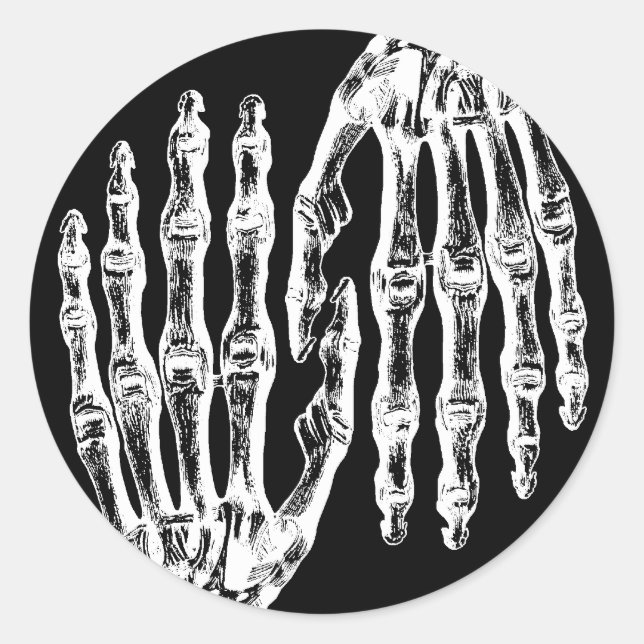 Sticker Rond Mains squelettiques éffrayantes (Devant)