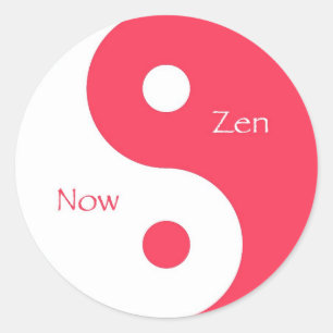Sticker Rond Maintenant & Zen Magenta