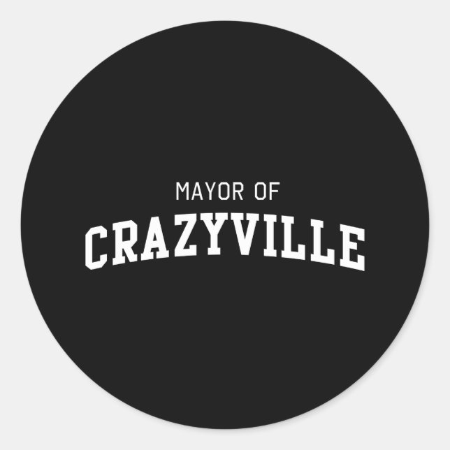 Sticker Rond Maire de Crazyville (Devant)