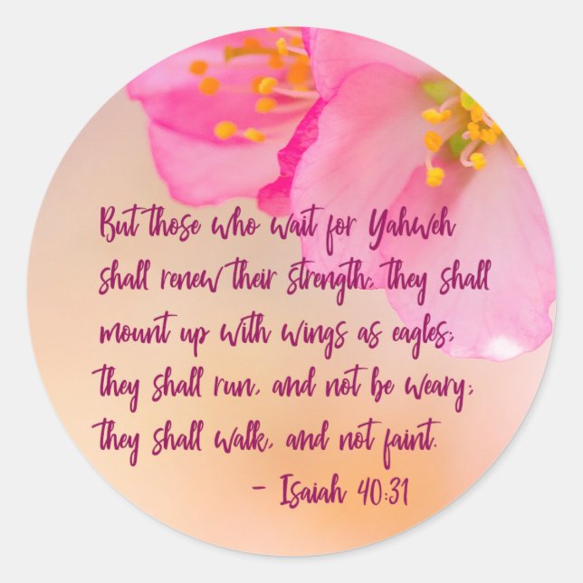 Sticker Rond Mais Ceux Qui Attendent L'Inspiration Florale Chré (Devant)