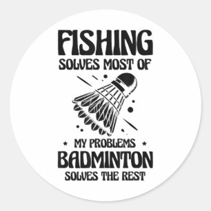 Sticker Rond Mais dans ma tête, je joue au joueur de badminton