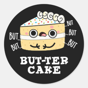 Sticker Rond Mais-ter gâteau amusant beuret jeu de boutons fonc