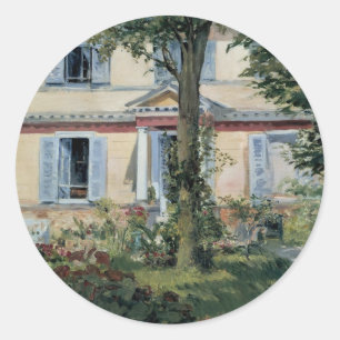 Sticker Rond Maison à Rueil par Edouard Manet, Art Vintage