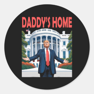 Sticker Rond Maison Blanche de Trump Daddy