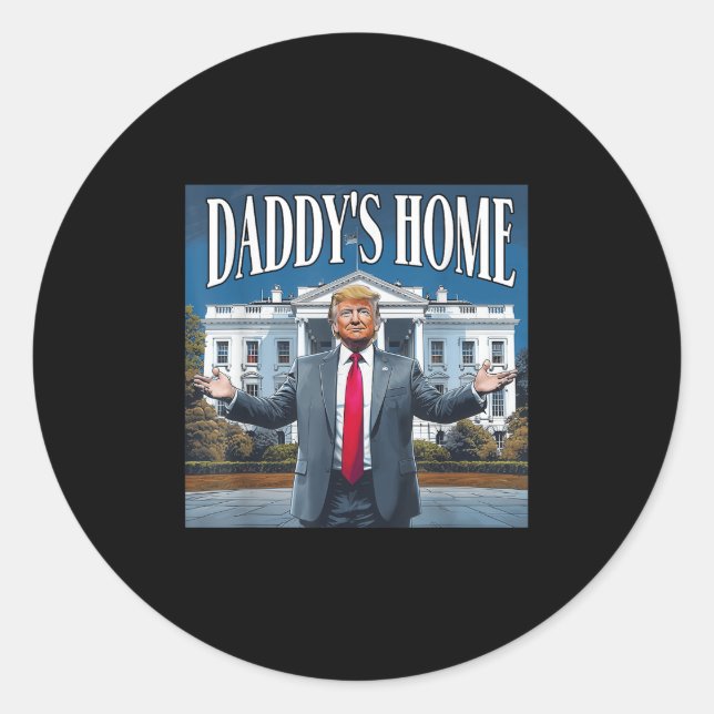 Sticker Rond Maison-Blanche Trump Daddys 2025 (Devant)