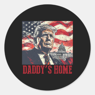 Sticker Rond Maison-Blanche Trump Daddys 2025