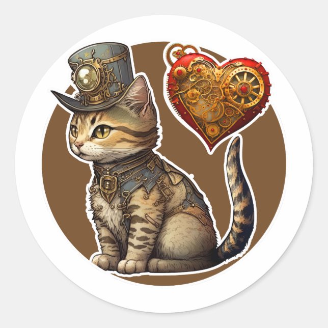 Sticker Rond Maison Chat (Devant)