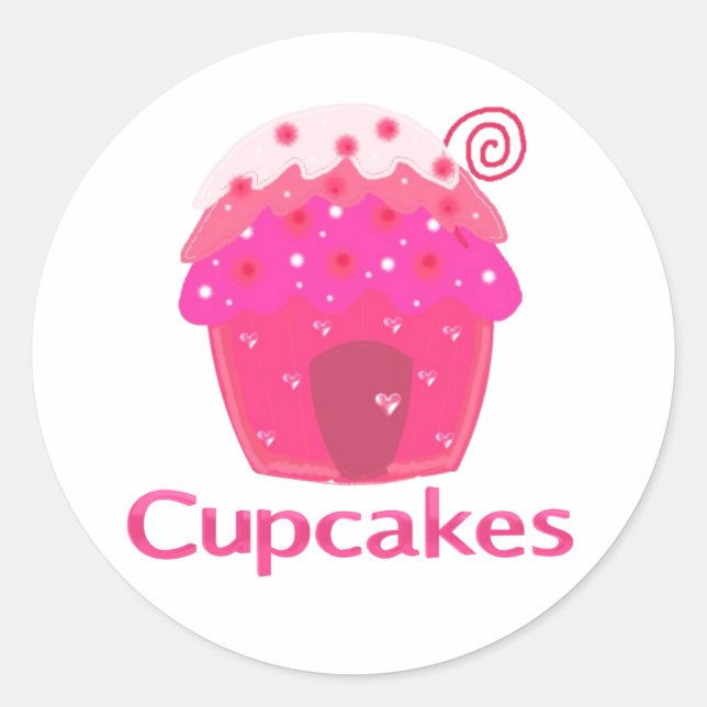 Sticker Rond Maison Cupcake Sucrée (Devant)