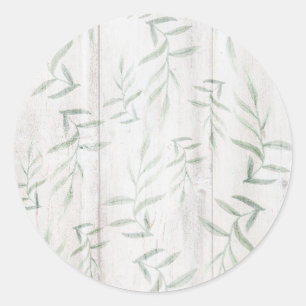 Sticker Rond Maison de campagne Botanique Blanc Bois Rustique F